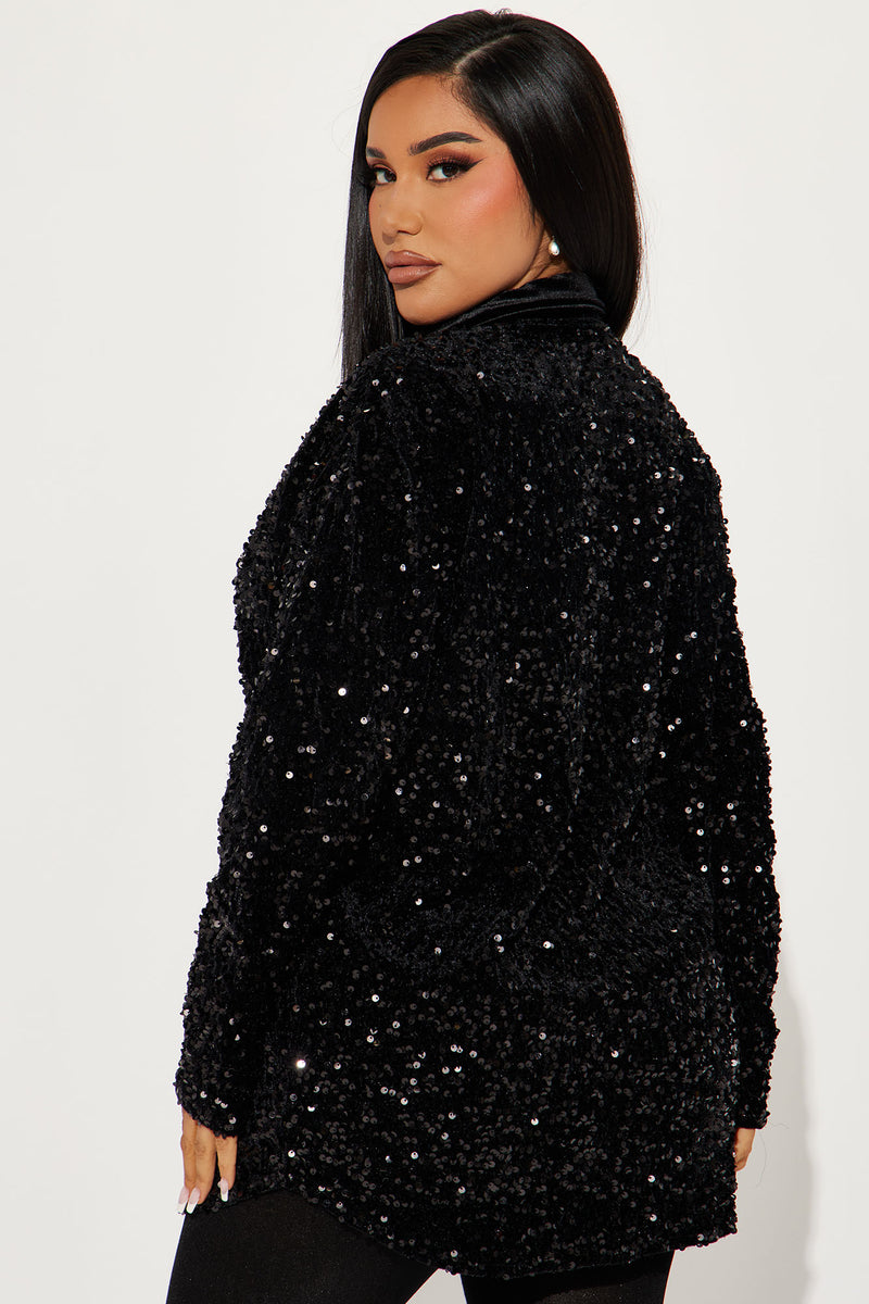 Brightest Star Sequin Top - Black | Fashion Nova, Knit Tops | Fashion Nova