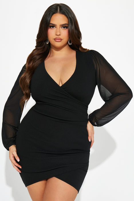 Hillary Wrap Dress Black Fashion Nova Dresses Fashion Nova