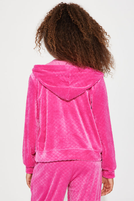 Pink velvet zip hotsell up