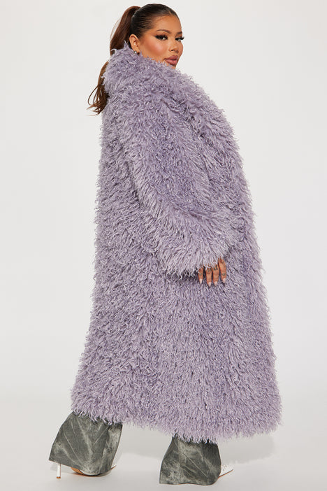 Lavender shop fur coat