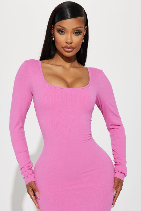 Pink scoop neck sales dress