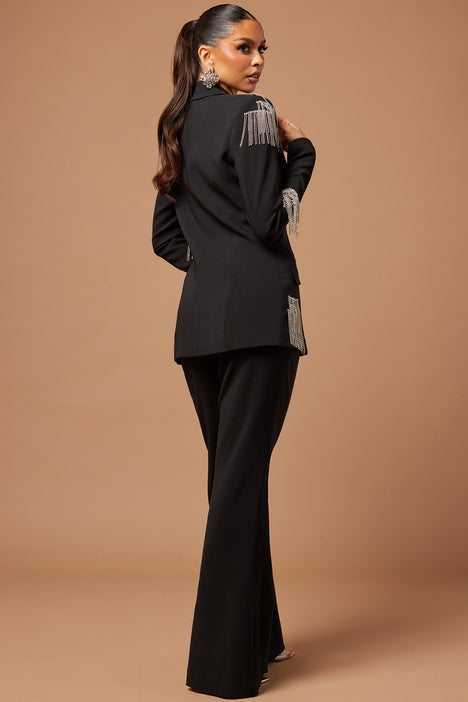 Black Formal Pant Suit Set for Women, Blazer Trousers Set, Wide Leg Pants  Women, Two Piece Suit Women -  Norway
