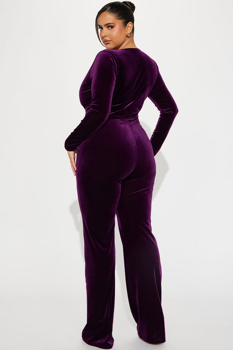 Fashion nova velour jumpsuit sale