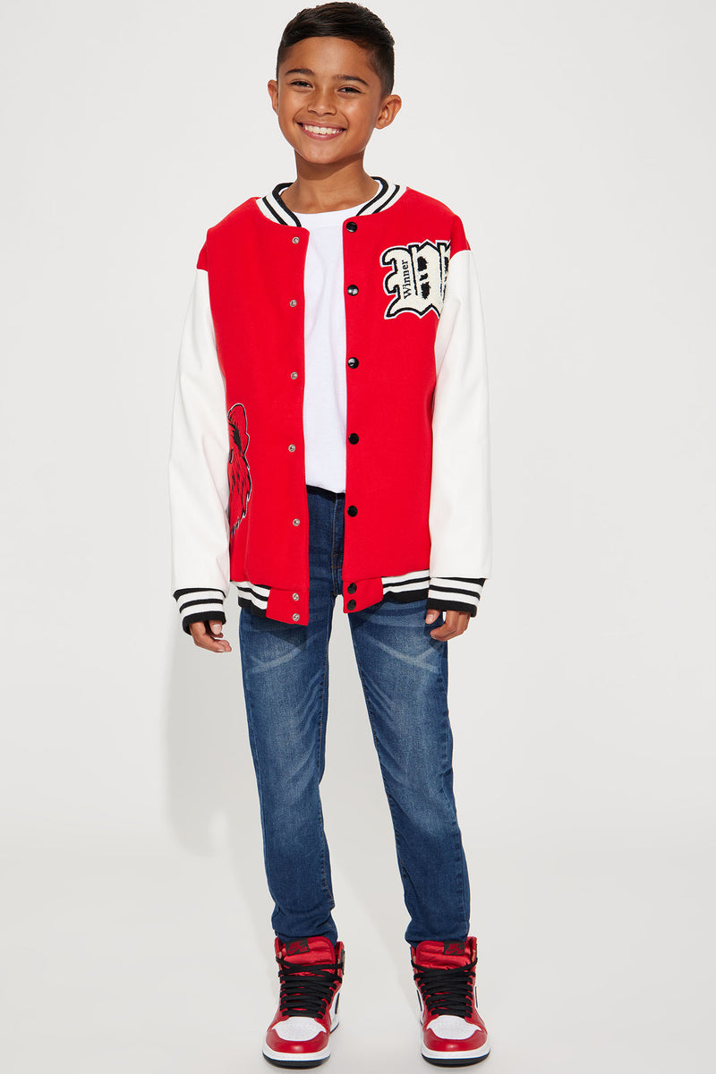 Mini Brushed Varsity Jacket - Red | Fashion Nova, Kids Jackets & Coats ...