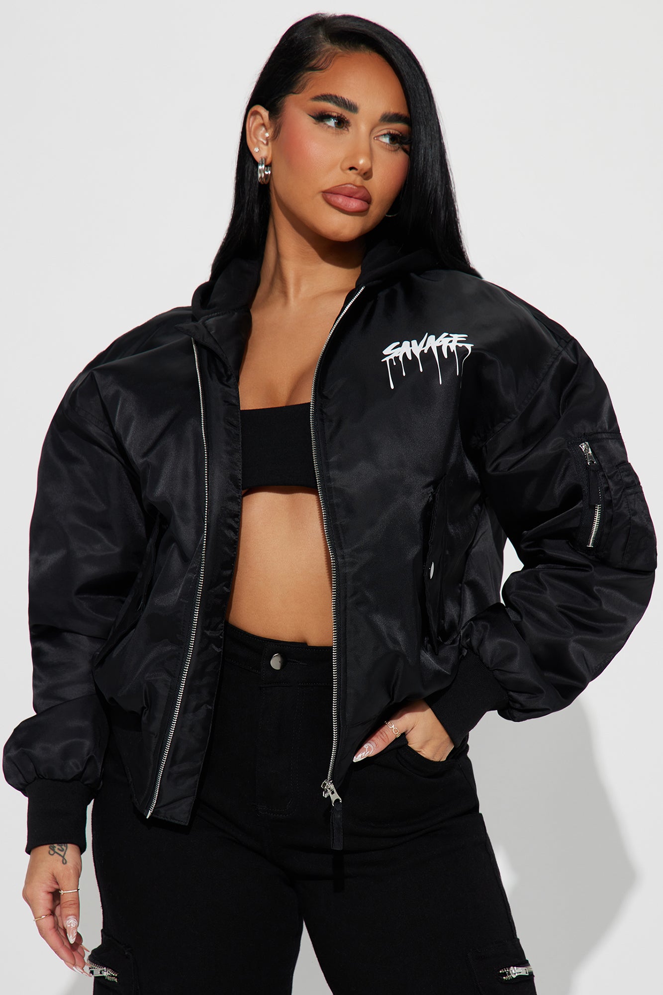 Savage Looks Bomber Jacket Black