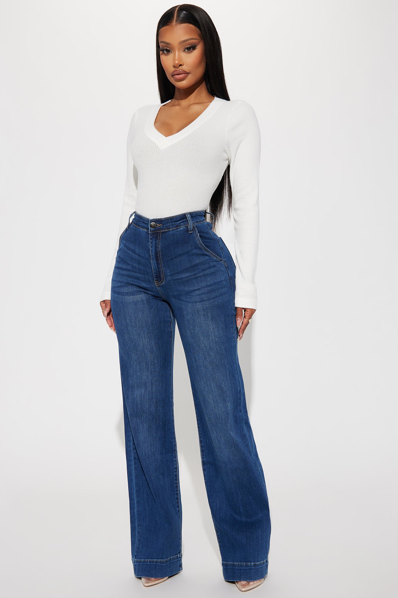 Margot Stretch Trouser Jeans Dark Wash Fashion Nova Jeans