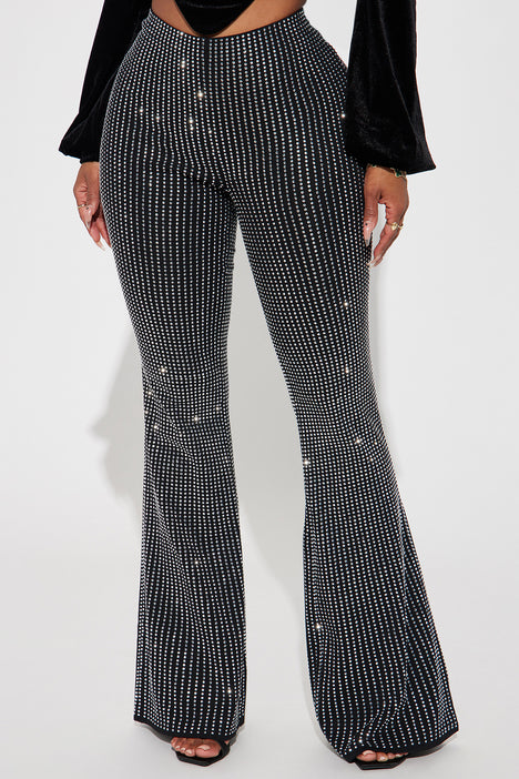 Rhinestone flare new arrivals pants