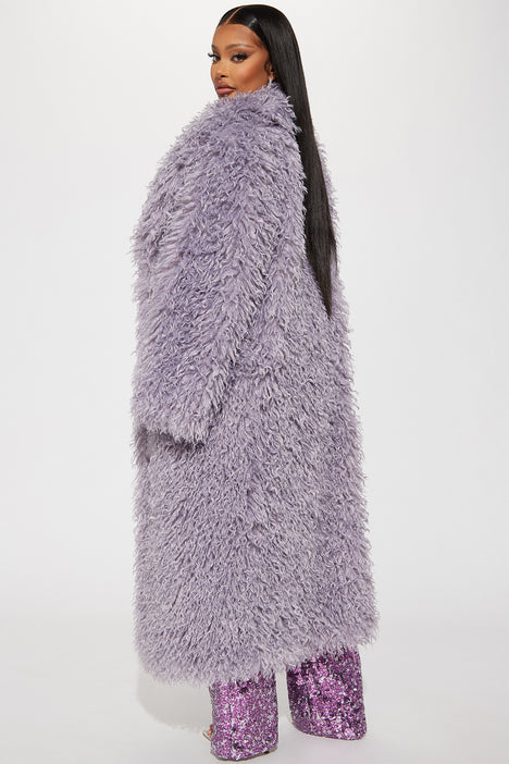 Lavender shop fur coat