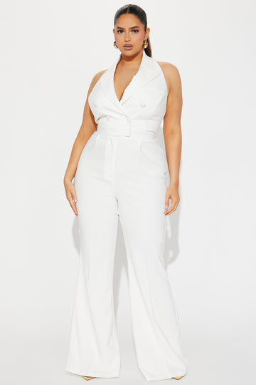 Plus size white outlet party jumpsuits