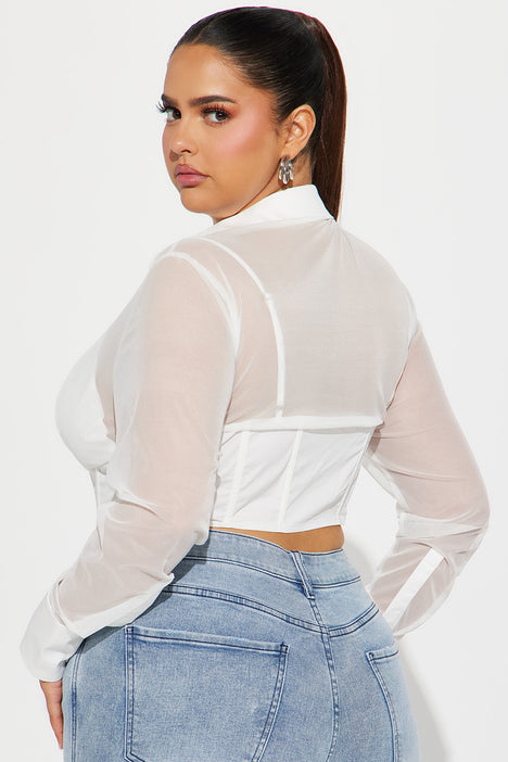 Business As Usual Corset Top - White