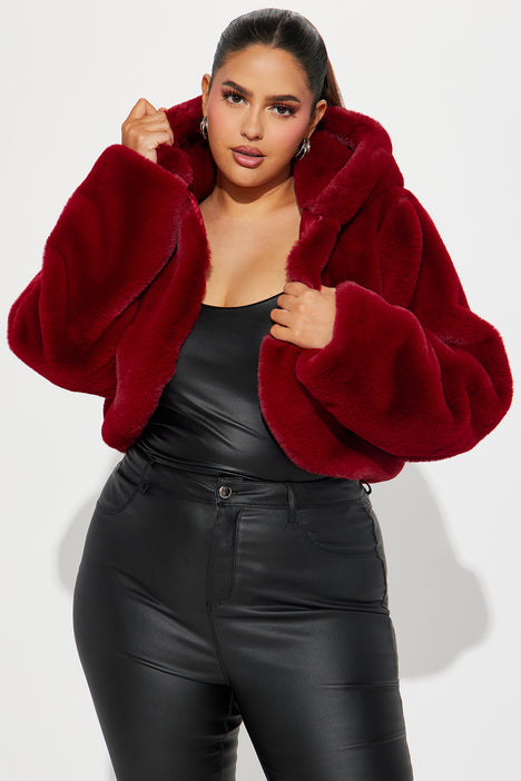 Cuddle Time Faux Fur Coat Red Fashion Nova Jackets Coats