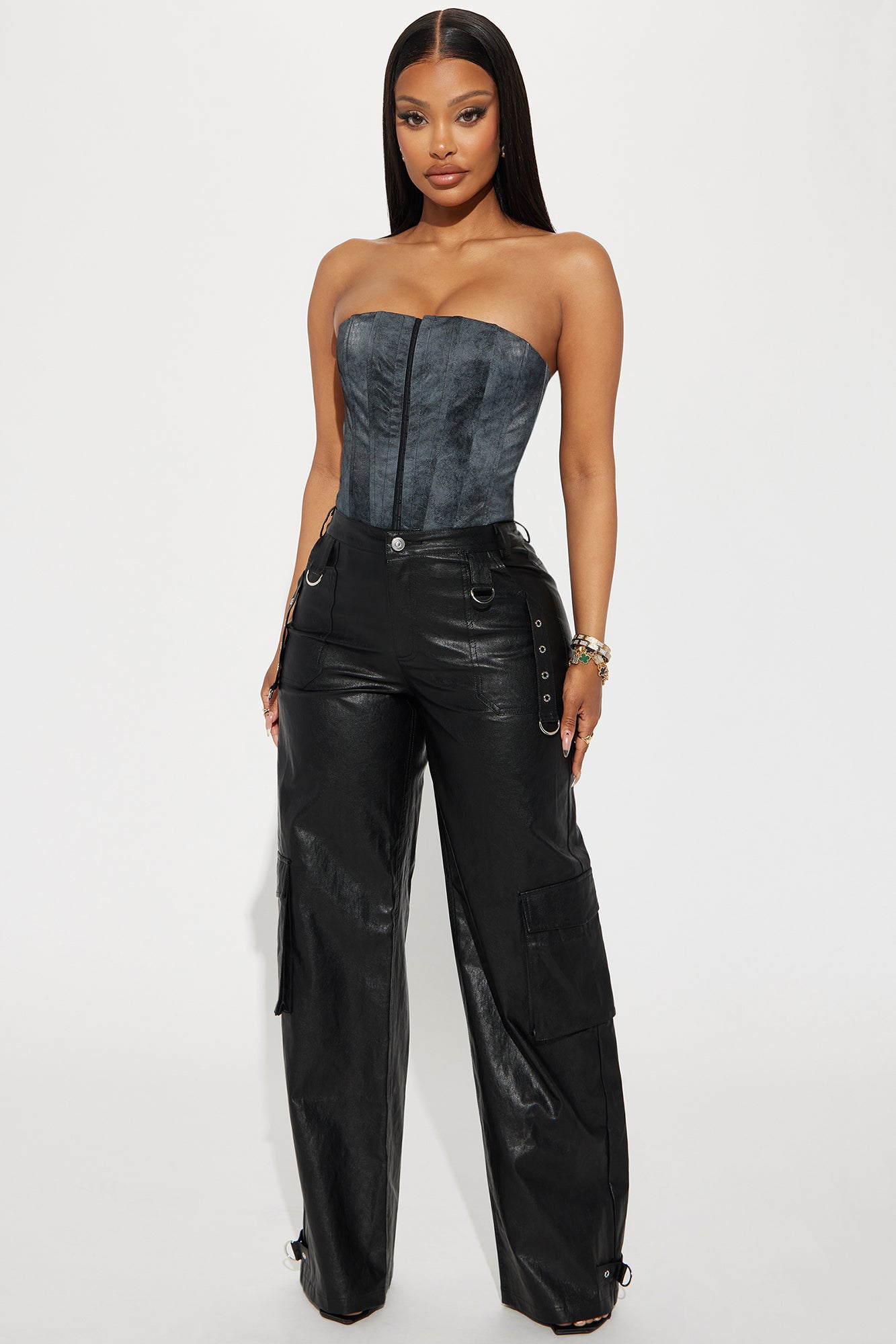 Bring The Action Faux Leather Pant - Black