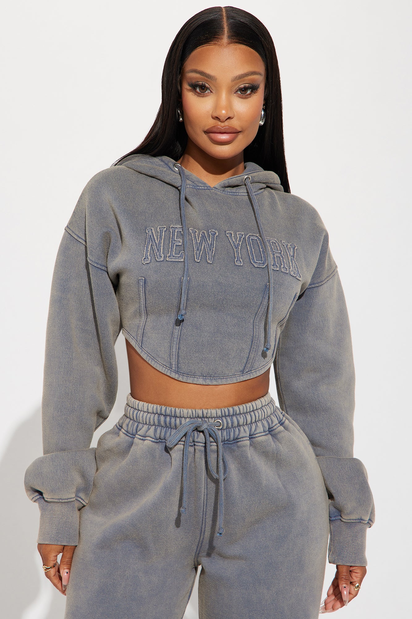 Washed online hoodie grey