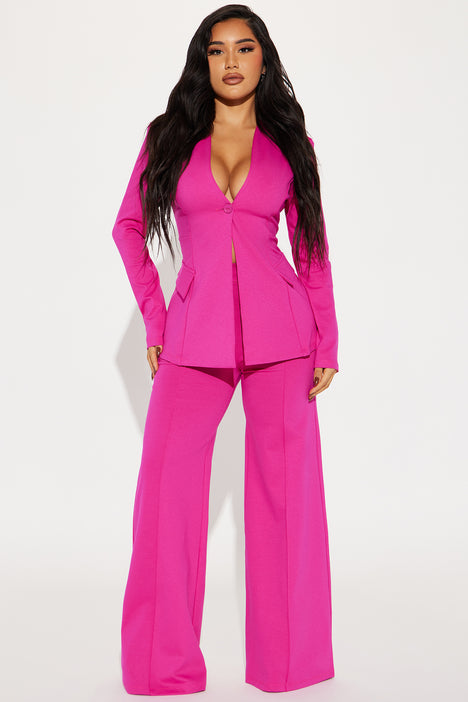 Believe It Blazer Pant Set - Pink, Fashion Nova, Matching Sets