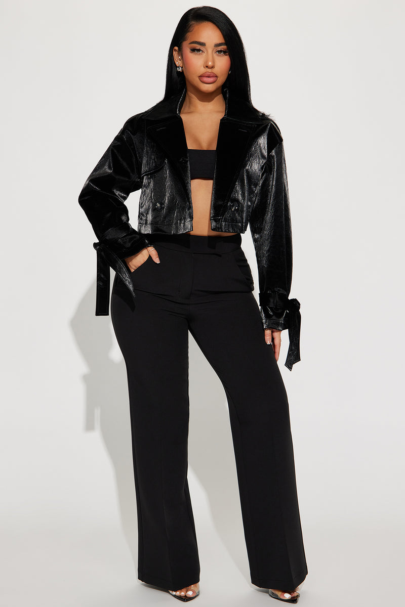 Night Cap Cropped Trench - Black | Fashion Nova, Jackets & Coats ...