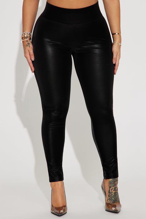 Seamless Sexy Skinny Faux Leather Leggings for Women High Waist