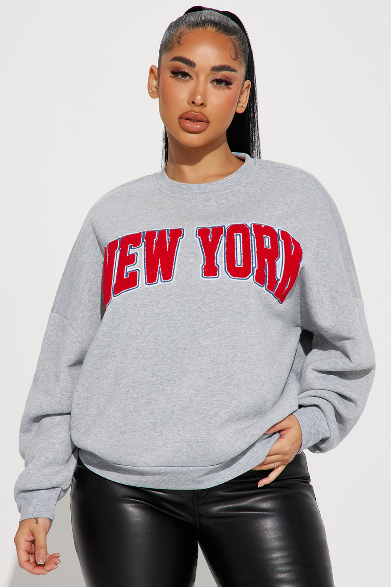 New York Chenille Patch Sweatshirt - Heather Grey | Fashion Nova ...