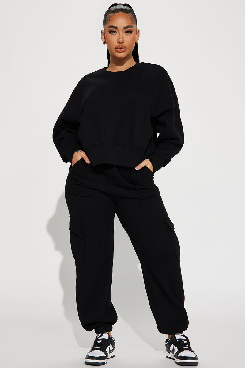 Follow Me Around Sweatsuit Black Fashion Nova, Matching Sets