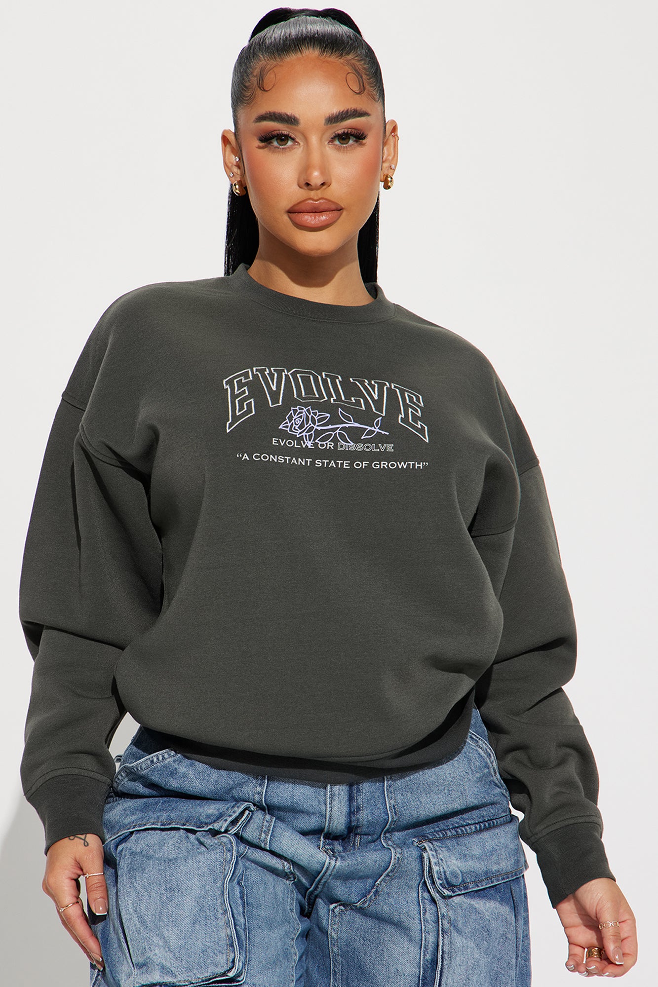 Black washed sweatshirt clearance