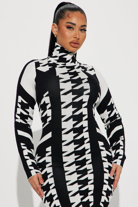 Black and white fashion nova dress sales