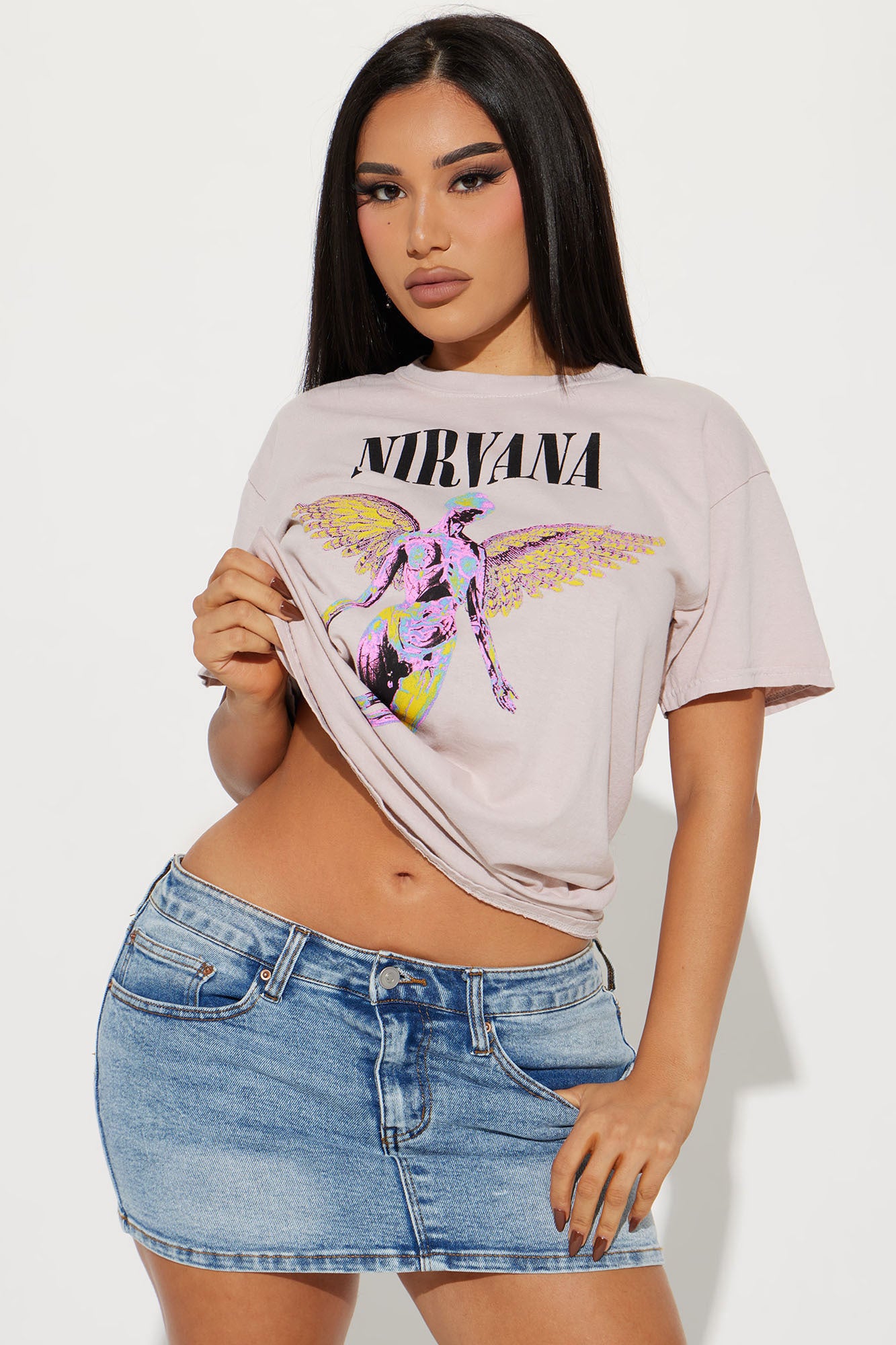 Nirvana in Utero Washed Graphic Tee - Taupe/combo | Fashion Nova