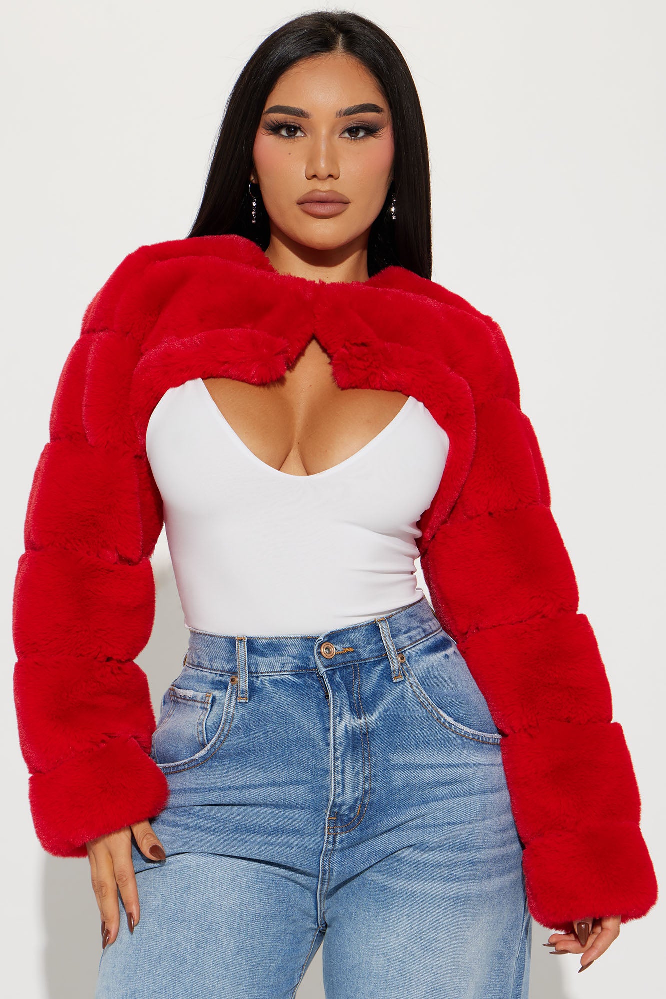 Emersyn Faux Fur Bolero Red Fashion Nova Jackets Coats