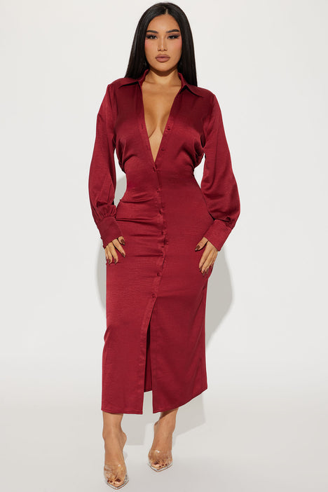 Satin office on sale dress