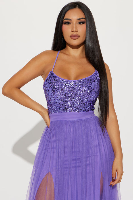 Starlight Tulle Maxi Dress Purple Fashion Nova Dresses