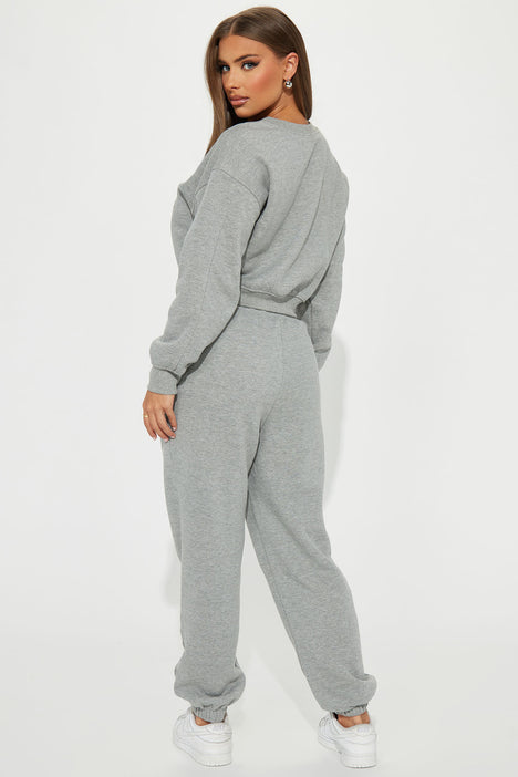 Got A Lot Of Baggage Sweatpants - Heather Grey, Fashion Nova, Lounge