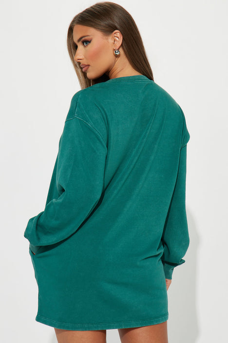 Movie Night Sweatshirt Mini Dress Green Fashion Nova Dresses