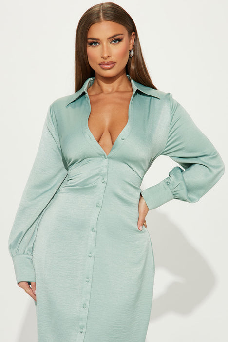 Satin sale office dress