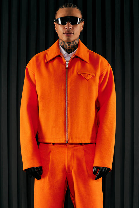Cropped sale orange jacket