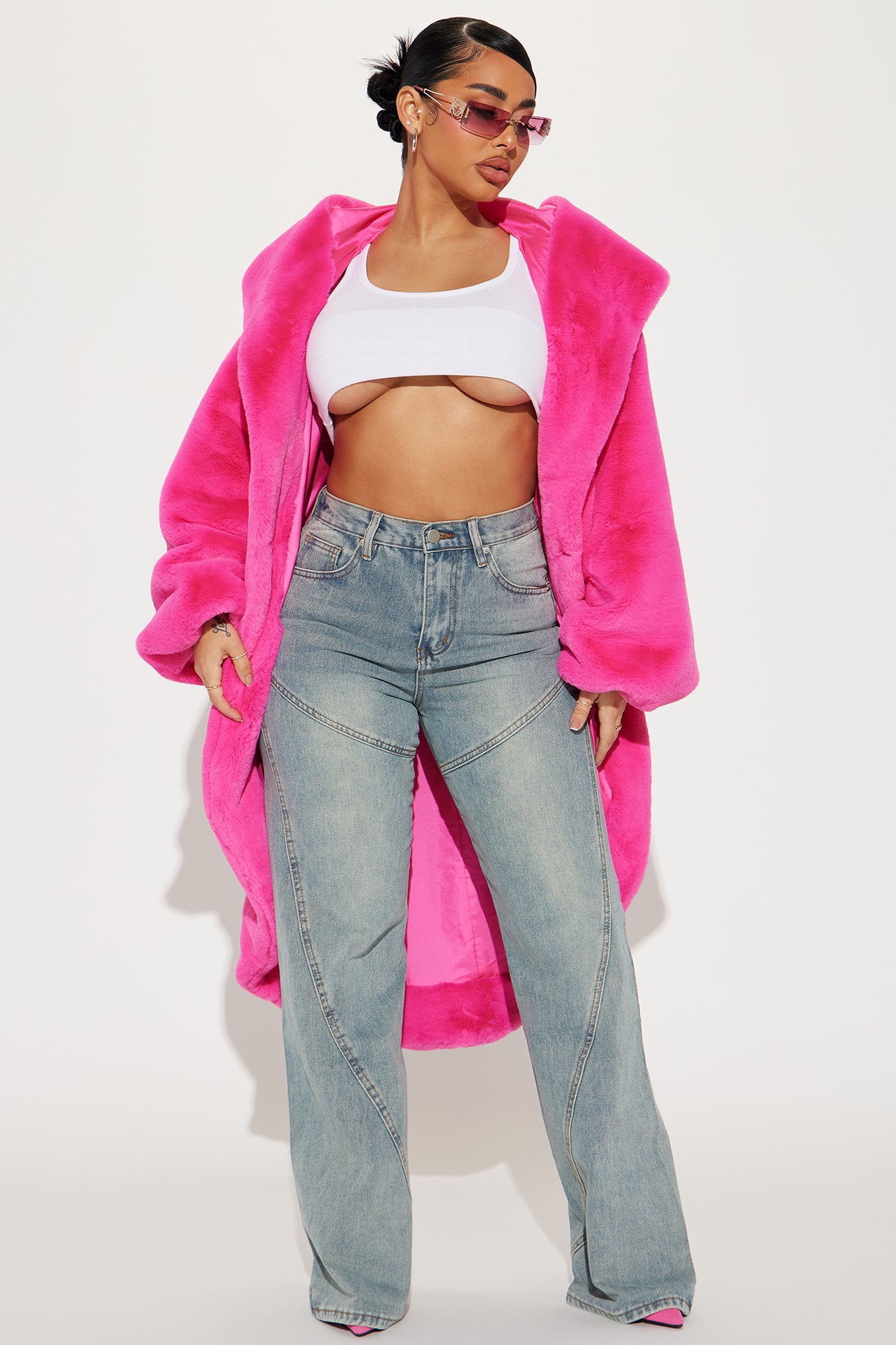 Angel cropped discount fur coat