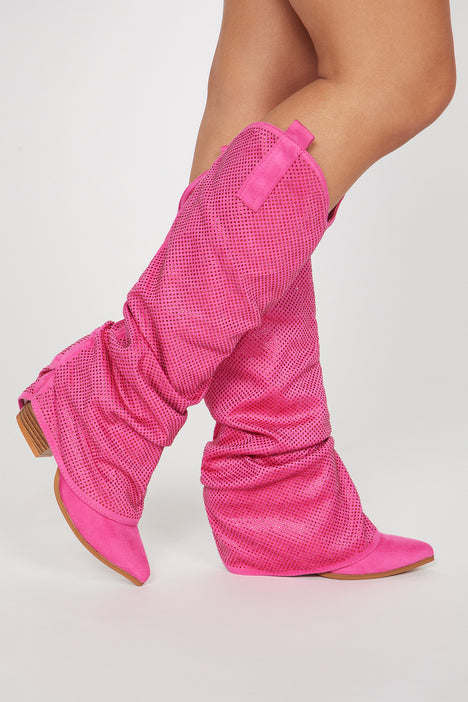 Barbie Cowgirl Knee High Boots Pink Fashion Nova Shoes
