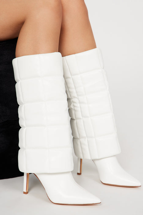 Briella Knee High Boots White