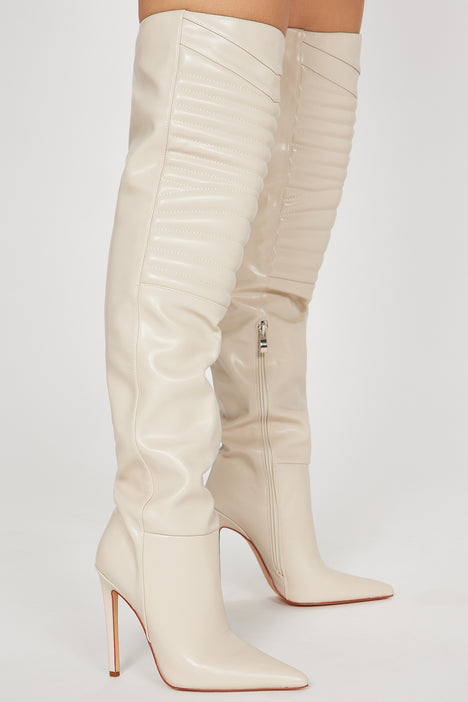 Wish You Well Over The Knee Boots Cream Fashion Nova Shoes