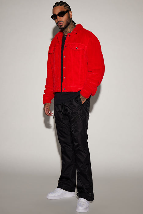 Trucker best sale jacket red