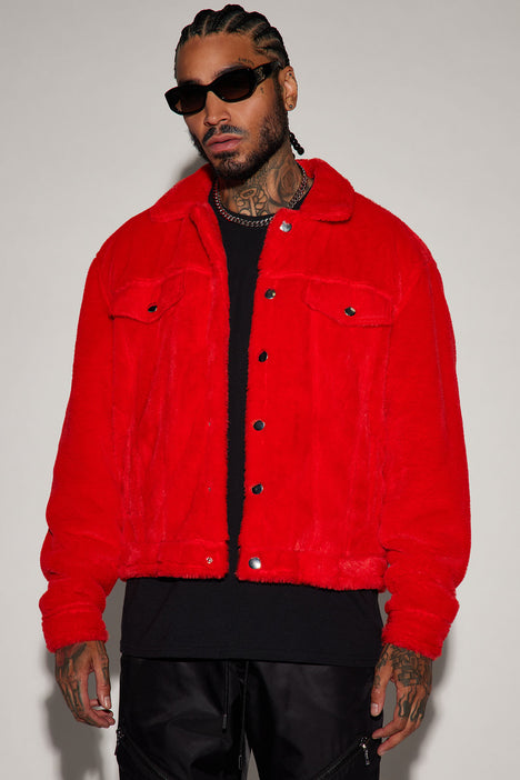 Trucker sales jacket red