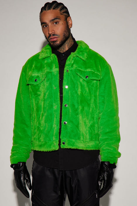 Hey Ma Fur Trucker Jacket Green