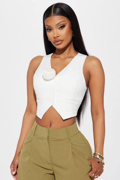 Fancy Feels Vest Top - White  Fashion Nova, Shirts & Blouses