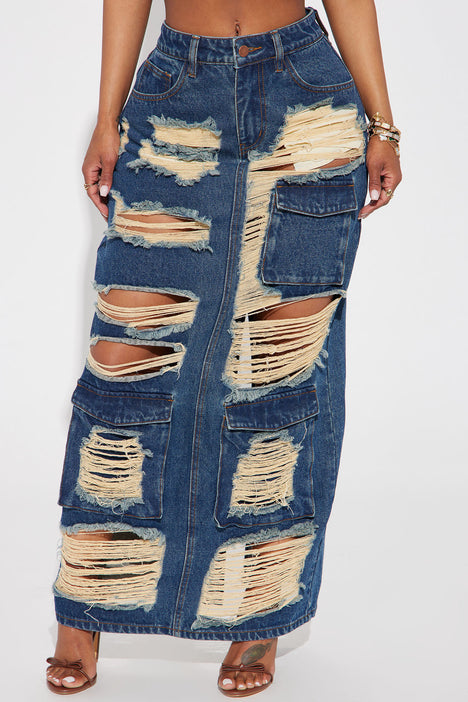 Distressed denim skirt outlet fashion nova