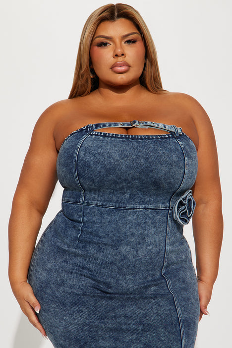 Fashion nova plus size denim dress clearance