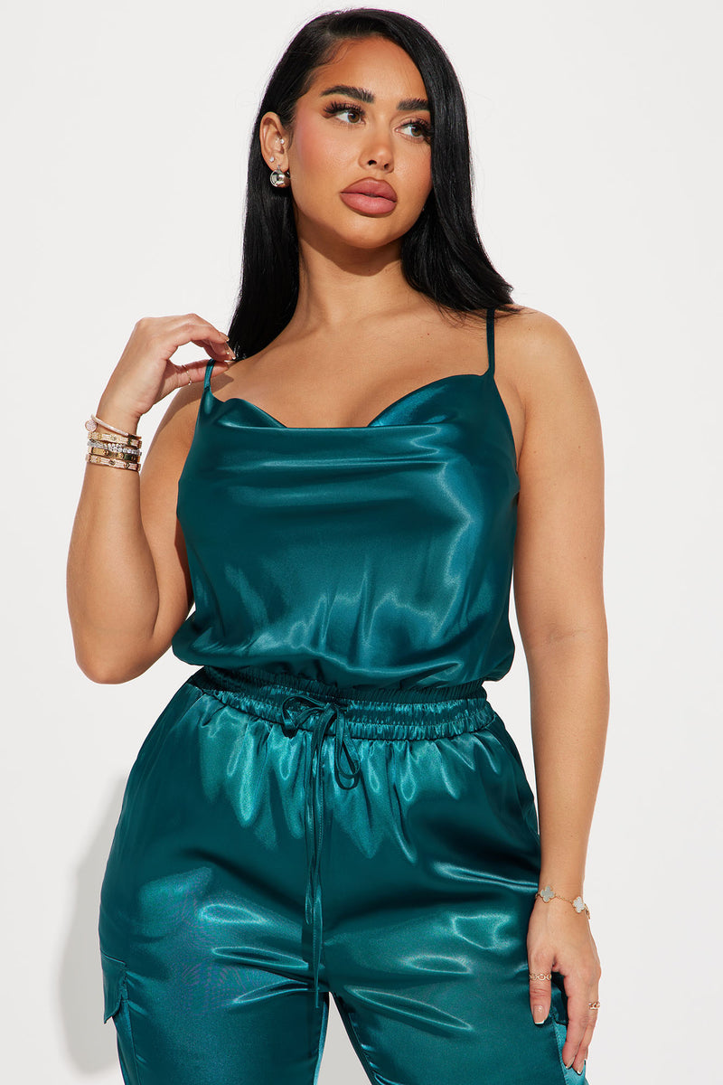 Keep Me Near Satin Jumpsuit Teal Fashion Nova, Jumpsuits Fashion Nova