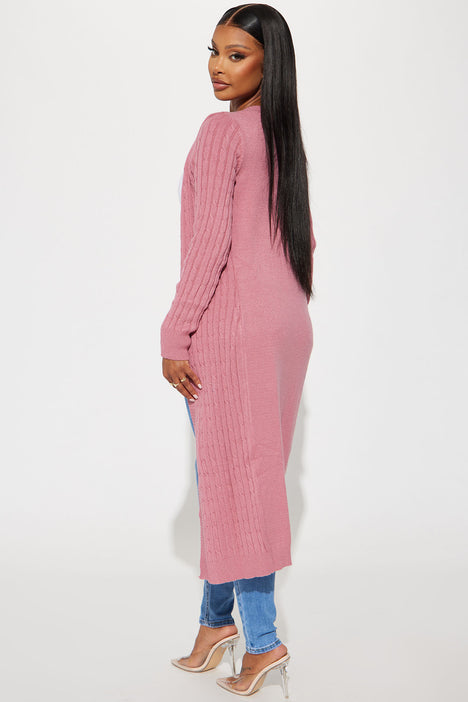 Mauve duster deals cardigan