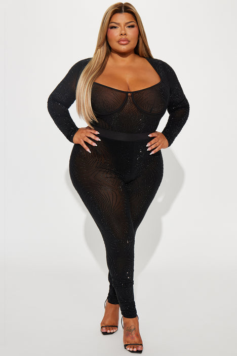 Rhinestone top mesh leggings