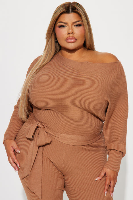 Moving Different Sweater Jumpsuit Brown Fashion Nova