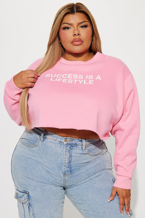 Cropped top sweatshirt pink