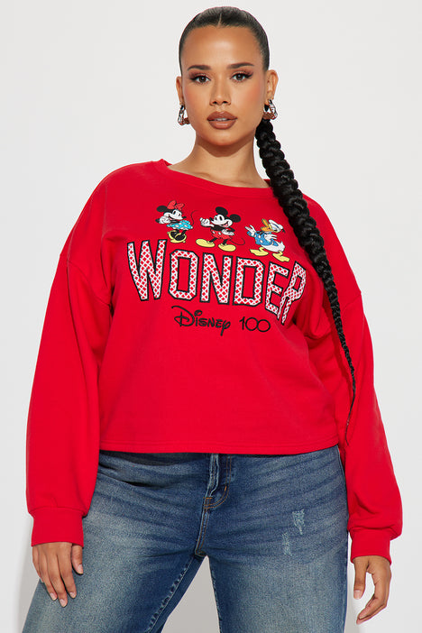 Red hotsell mickey sweatshirt