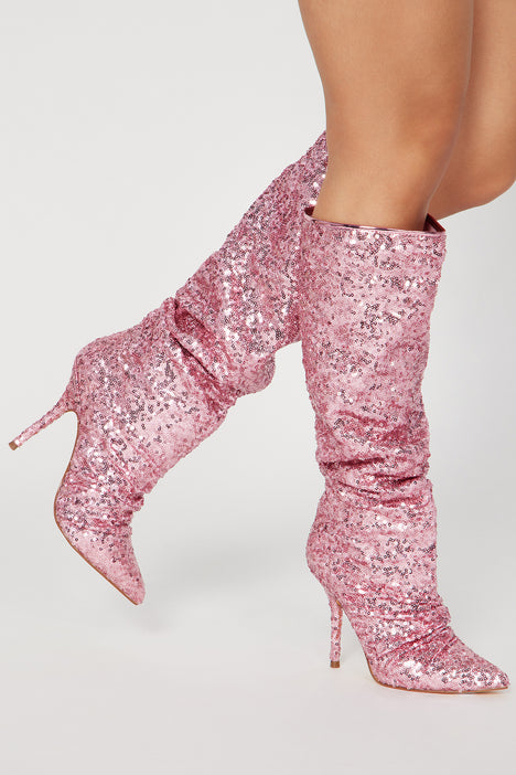 Fashion nova glitter boots on sale