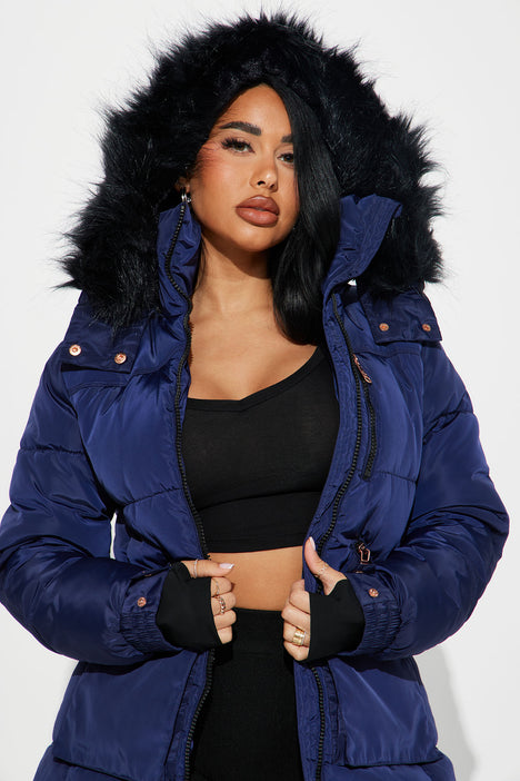 Cold Feelings Puffer Jacket Navy